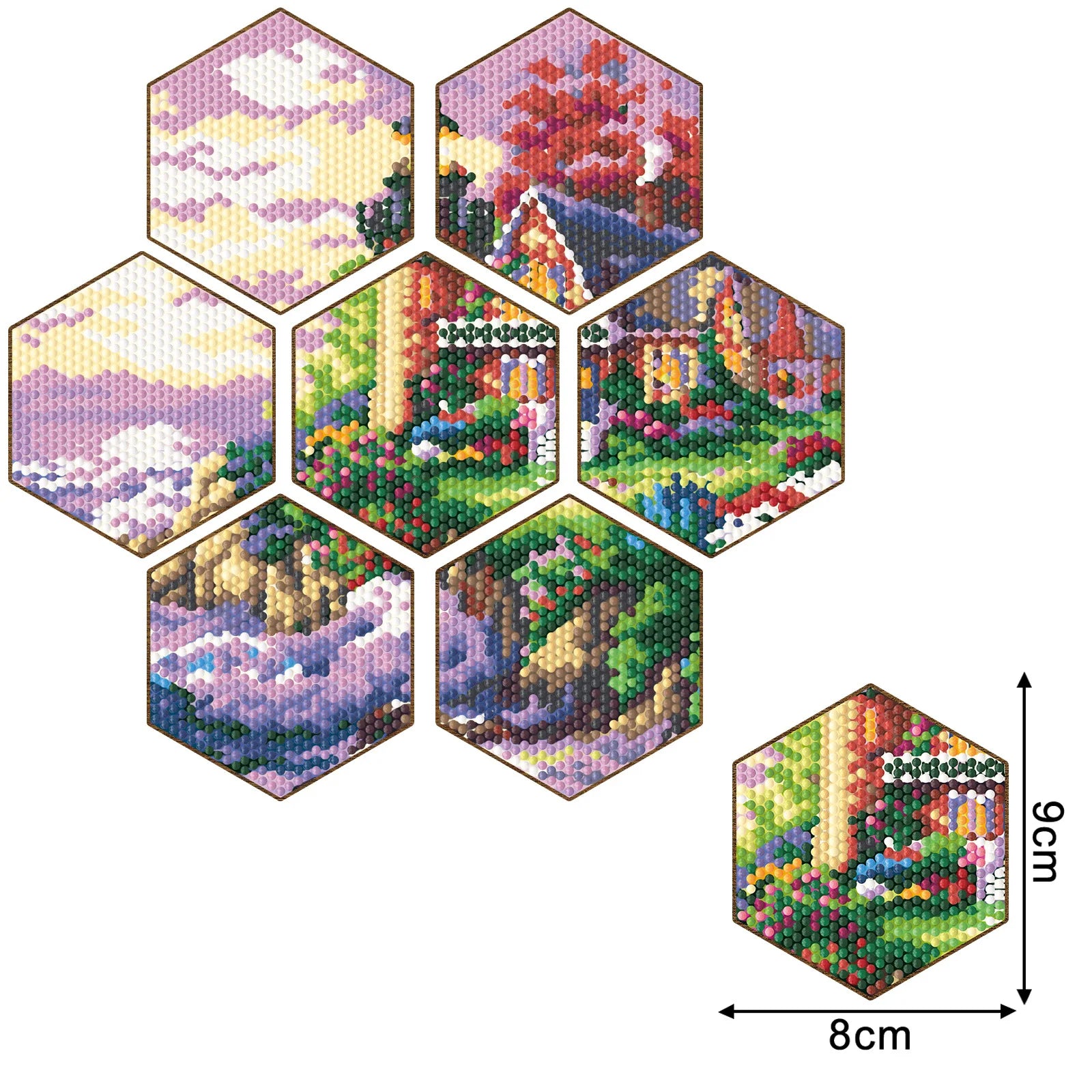 Diamond Painting DIY Coaster Wooden Puzzle Coaster Diamond Painting Sticker Embroidered Wooden Plank Coaster