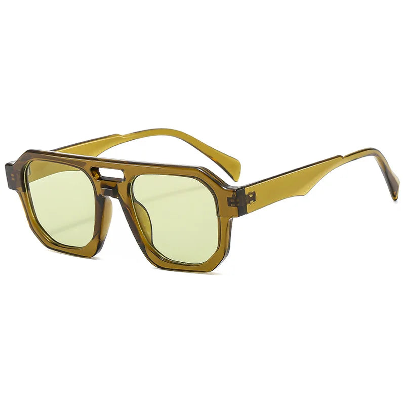 Hot Selling Retro Optical Double Bridge Eyeglasses Simple Anti Blue Light UV400 AC Lenses Metal PC Frames Oversized Unisex