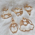 Cat Shape Hollow Frame Open Back Bezel Pendant UV Resin Pressed Flower Jewelry Making Tibetan Style Antique