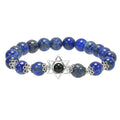 Natural Gemstone Solar Star Beaded Stretch Bracelet Eye Charms Pendant 8mm Stone Protection Healing Crystal Stretch Beaded