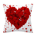 Hot Selling 45*45cm Red Heart Pillow Case Customised Polyester Peach Skin Cushion Cover for Home Print for Valentine's Day