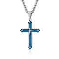 Alin Wholesale Cross pendant  CZ Cross Decoration IPB  Stainless Steel Necklaces 316l Fine Jewelry for Men