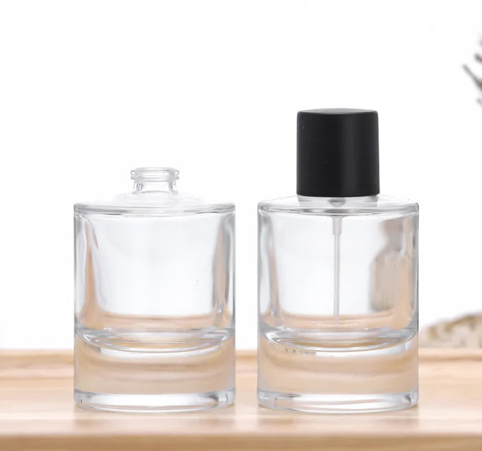 Wholesale Custom50ml 100ml  Round Transparent Perfume Glass Bottle Perfume Bottle