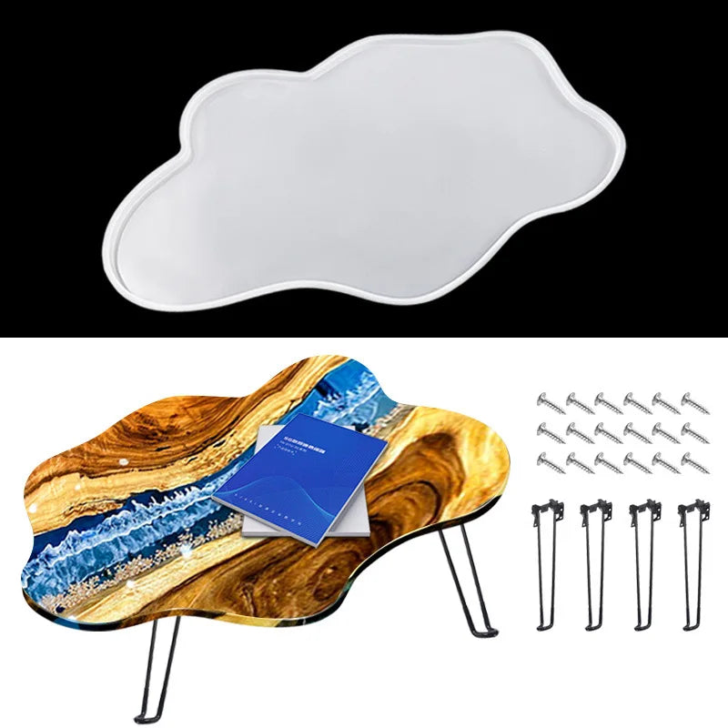 Oversized Irregular Cloud River Table Silicone Mold Diy Epoxy Resin Dripping Glue Mirror Table Setting Mold