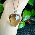 Handmade Chakra Healing Crystal Jewelry Natural Faceted Smoky Heart 925 Sterling Silver Pendant for Muladhara