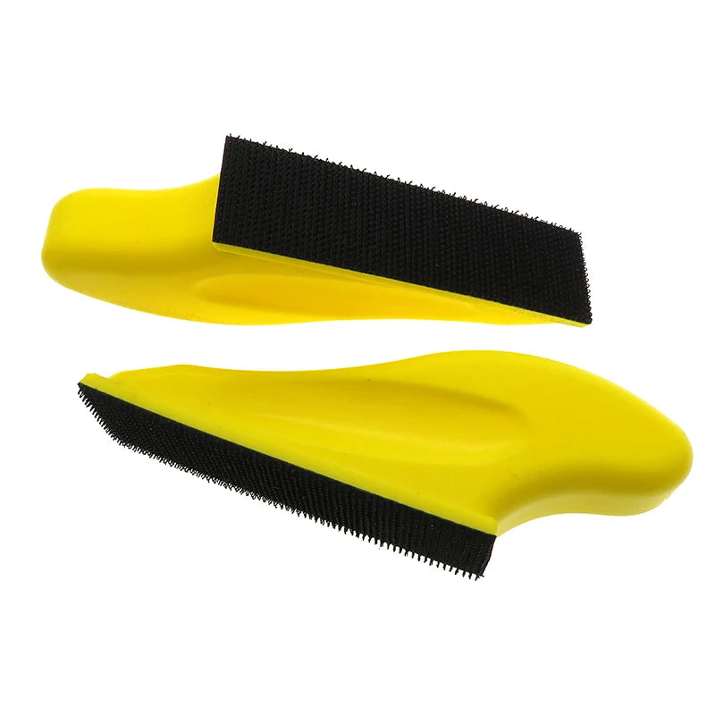 27*90MM Yellow Rectangular PU Foam Hook and Loop Manual Sanding Disc Backup Pad Hand Sanding Block for Polishing Grinding