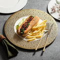 Kaiwoo Luxury Ceramic Meteorolite Dinner Plate Flat Deep Porcelain Charger for Home Party Wedding Eco-Friendly Design