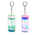 Plastic Oil Filled Water Liquid Timer Keychain Acrylic Liquid Motion Keyring Bubbler Timer Keychain