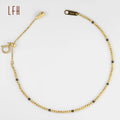18k Gold Ball Chain Solid Bracelet 1.3MM Bead Stacking Dainty Round Ball Real Gold Bracelet Au750 Gold 18k Real Bracelet