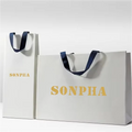 Biodegradable Garment Custom Logo Print Extra Large Shopping Grocery Matt Lamination Luxury Black Packaging Paper Bags