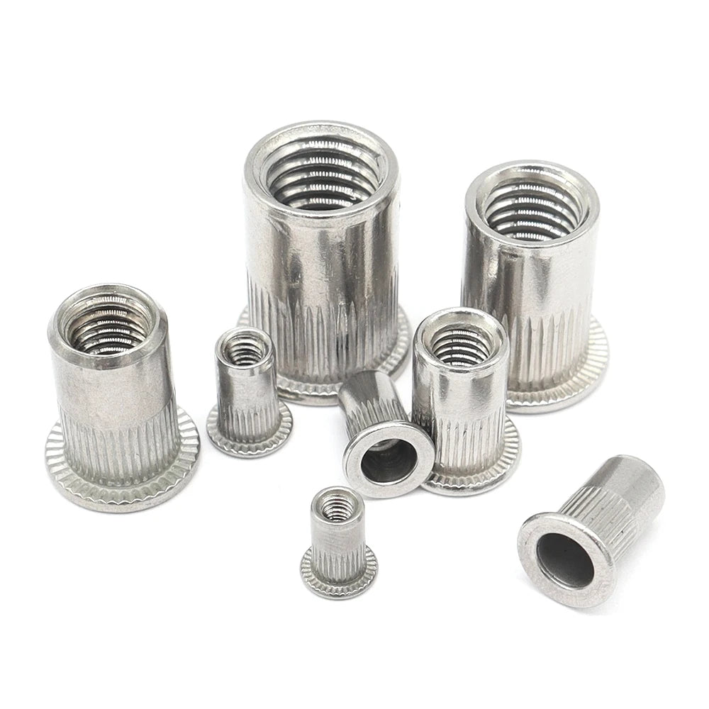 M3-M14 Stainless Steel Rivet Nut With Flat Head and Knurled Body Fastener Type Steel