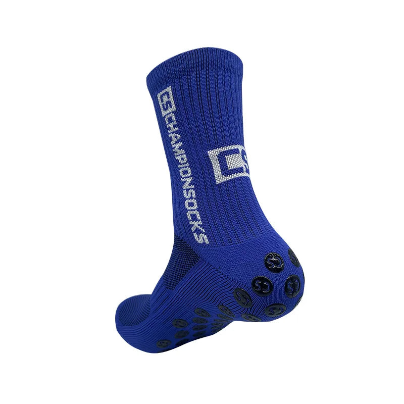 Good Quality Custom Design Men's Black Soccer Long Grip Socks Non-Slip Football for Autumn Season
