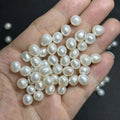 Half Hole Oval Shape 4mm to 14mm Freshwater Pearls Beads for DIY Earring Jewelry
