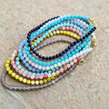 Handmade  8MM Natural Stone Square Faceted Square Blue Sand Crystal Beaded Women Necklace Healing Gemstone Energy Jewelry