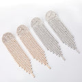 DAIHE New Trendy Luxury Sublimation Rhinestone Earrings Tassel Chain Wedding Earrings
