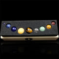 9 Planets Solar System Tumbled Stones Healing Crystal Gemstone Ball Set with Wooden Box Display Semi-Precious Stone Crafts