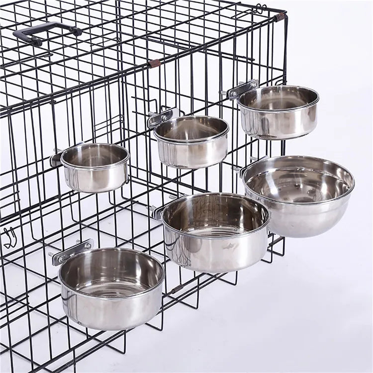 Wholesale Custom Food Grade Stainless Steel Pet Hanging Bowl in Multiple Sizes for Small Medium Large Dogs