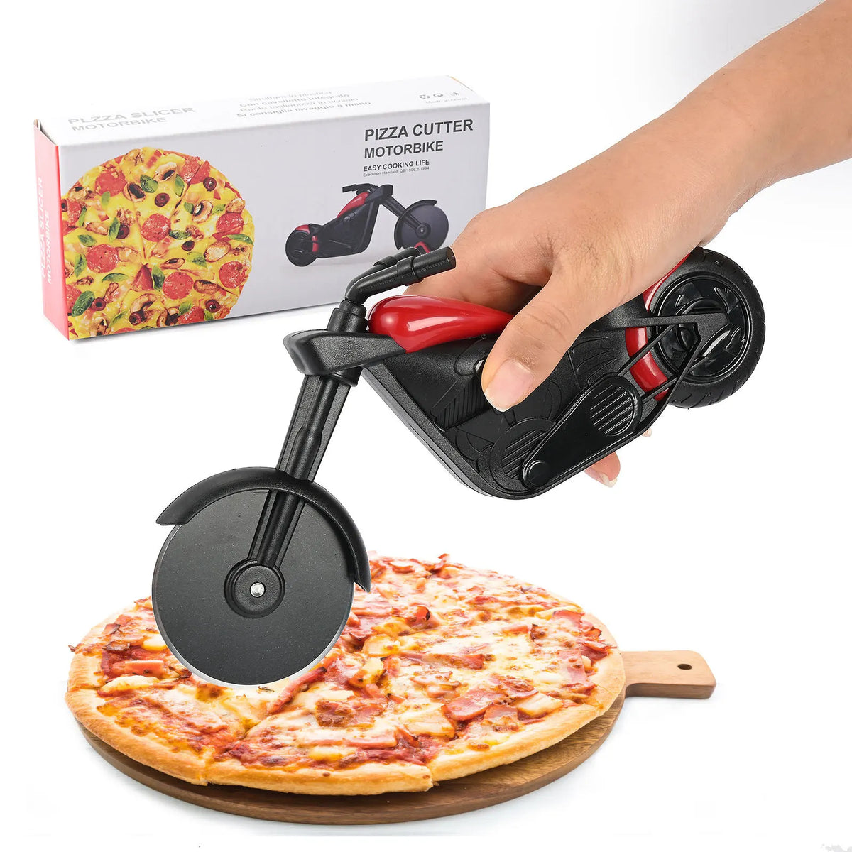 Motorcycle Style Pizza Cutting Machine Stainless Steel Rust Proof Pizza Cutting Wheel