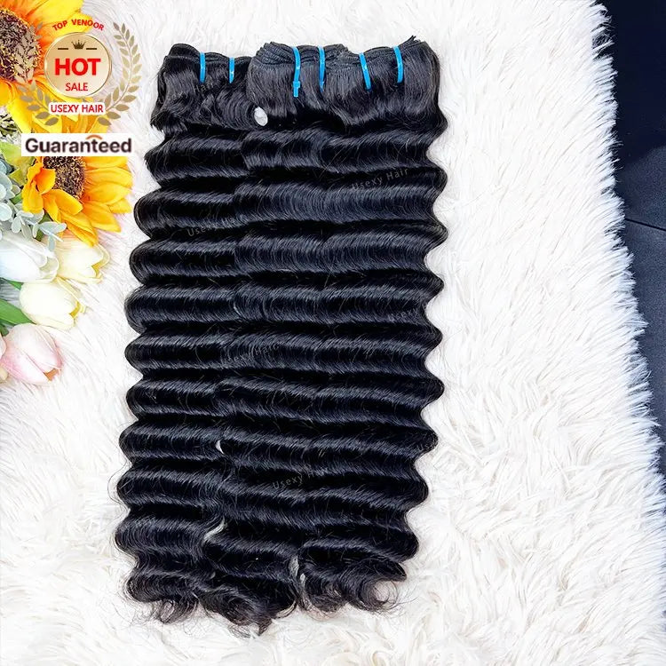 Raw Cambodian Virgin Hair Vendors Unprocessed Remy Deep Wave Bundle Virgin Natural Hair Weave Deep Curly Human Hair Extension