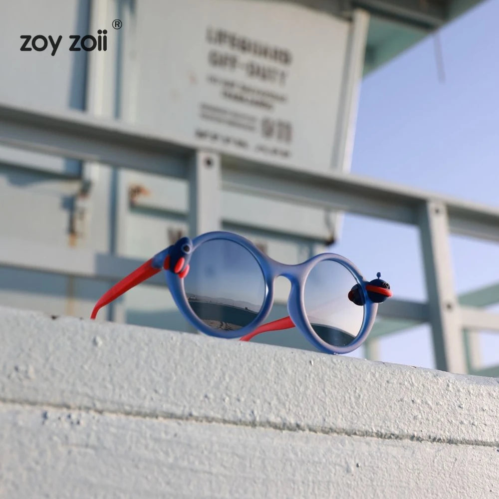 Zoyzoii Fashion Kids Sunglasses Wholesale Uv 400 protection TR90 Material with String for 2-12 Years Children