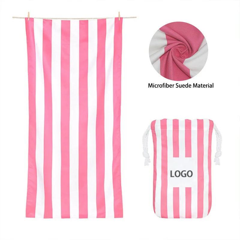 Recyle Large Customized Sand Proof Sublimation Digital Print Microfiber RPET Suede Beach Towel