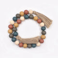 Wholesale Wood Bead Garland Farmhouse Beads with Tassels Boho Beads for Tiered Tray Decorative Home Decor MegaBDM
