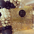 2025 Hot Sale Rainbow Iridescent 4D Outdoor Advertising Panel Backdrop Black Shimmering Gold Pink Sequin Shimmer Wall Decoration