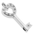 Vintage Children's Crystal Key Heart Ash Cremation Jewelry Stainless Steel Key Ash Pendant Love Keepsake Memorial Urn Necklace