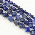 Wholesale Natural Faceted Sodalite Diamond Cutting Gemstone Beads 15.5\" for Jewelry Making Crafts