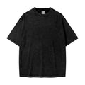Oversize Cropped Blank T-Shirt Men Essential Acid Washed Plain Black Summer Streetwear Cotton Custom Logo Tshirt