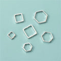Square Frame for 6mm 8mm 10mm Beads 925 Sterling Silver Hexagon Bead Frames for Jewelry Making