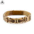 Luxury Men Bracelet Carbon Fiber 18k Gold Plated 316L Stainless Steel Jewelry Zircon Bracelet
