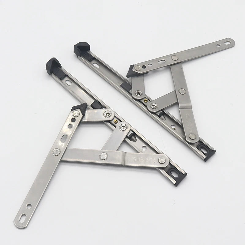 Modern Design 4-Bar Hinge Window Hardware Satin Finish Stainless Steel 304 & Nylon Friction Stay Projecting Arm for Hotels