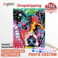Orfon Brand DIY Oil Painting Animal Dog Abstract Handmade on Canvas Paint by Numbers for Adults with Frame Home Decoration Kids