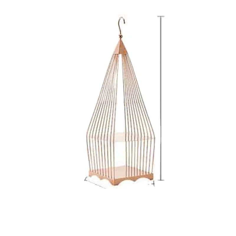 HADI HD 3-Tier Stainless Steel Birdcage Cake Stand Rose Gold Fancy Dessert Table Display Hanging Feature Hotel Use Elegant