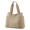 Amazom Shopping Women Eco-friendly Cotton Tote Shoulder Bag Customized Color Logo Zipper Closure Medium Size Daily Use Travel
