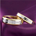 Fashion 18k Gold Plated Stainless Steel Rings Forever Love Letter Couple Ring Valentine's Day Gift Wholesale