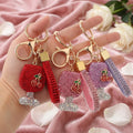 Crystal Car Keyring for Women Bag Accessories Lightweight Alloy Valentine's Gift Sparkly Rhinestone Wine Bottle Keychain Pendant MegaBDM