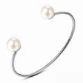High Polished Personalized  Stainless Steel Jewelry Opening Pearl Buckle Double Head Cuff Accessories Bracelet B4115