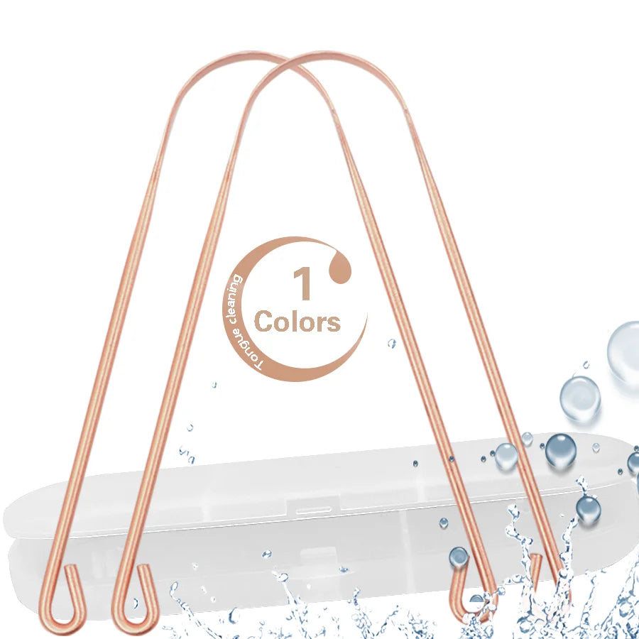 New Clean up the Mouth Oral Tongue Cleaner Brush Oral Hygiene Care Tools 100% Pure Copper Tongue Cleaner Scraper