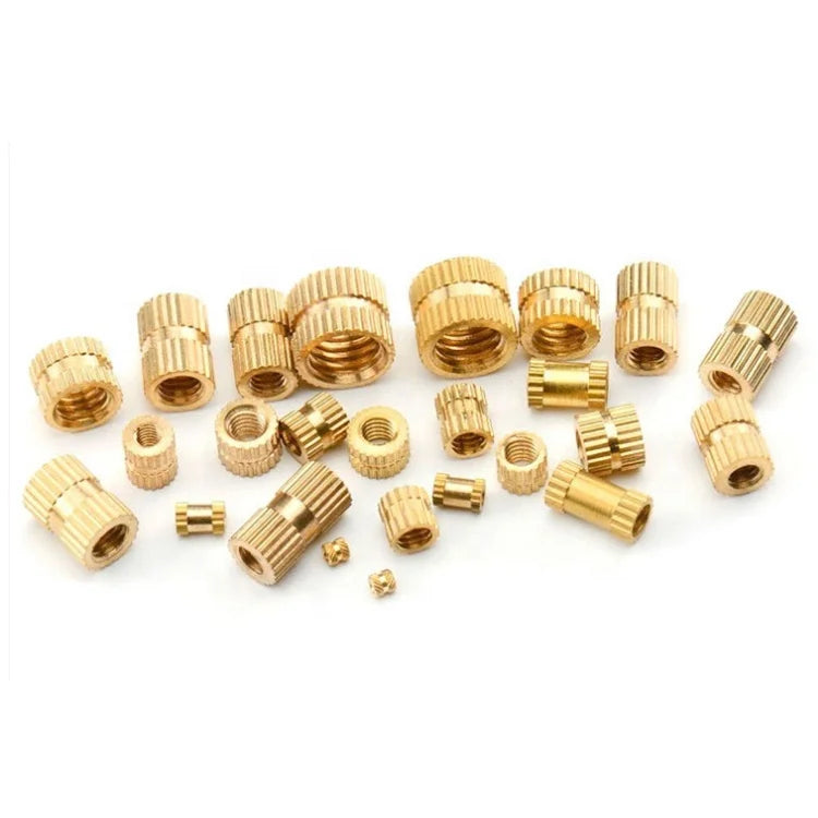 M2 M2.5 M3 M6 Brass Injection Copper Knurled Nut Through Hole Copper Flower Mother Copper Inserts Embedded Parts Knurling Nut