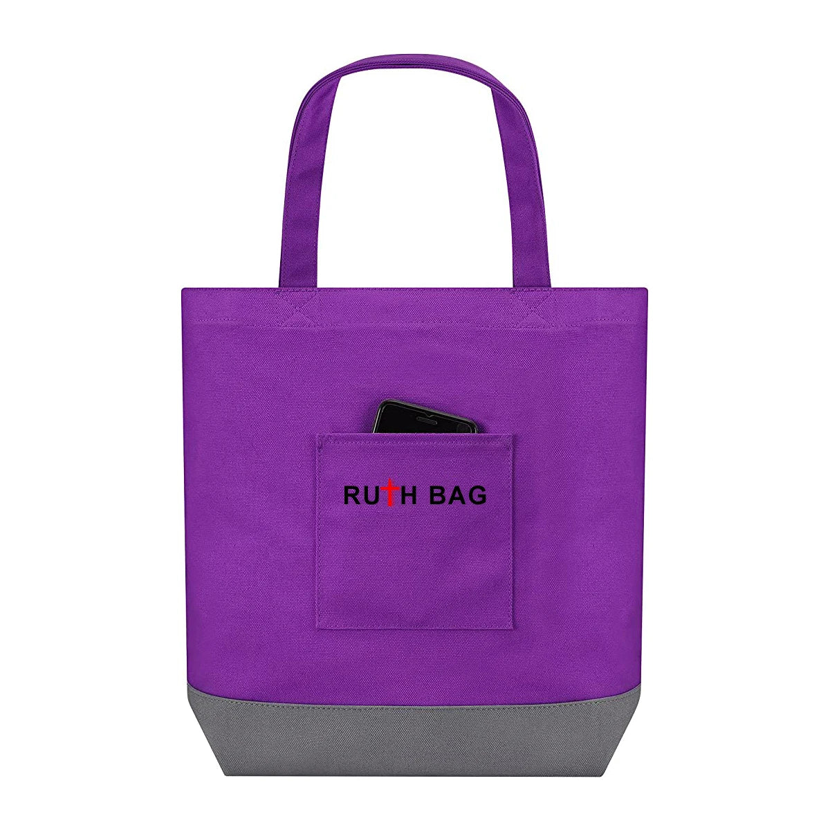 Eco-Friendly Customized Logo Printed Cotton Tote Bags Reusable Canvas with Inside Pocket and Zipper Featuring Letter Pattern