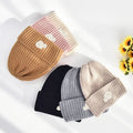 Wholesale Factory Women Winter Knitted Beanie Hat Warm Australia Wool Stiped Dome Hats Custom Outdoor Sport Ski Hat in Stock
