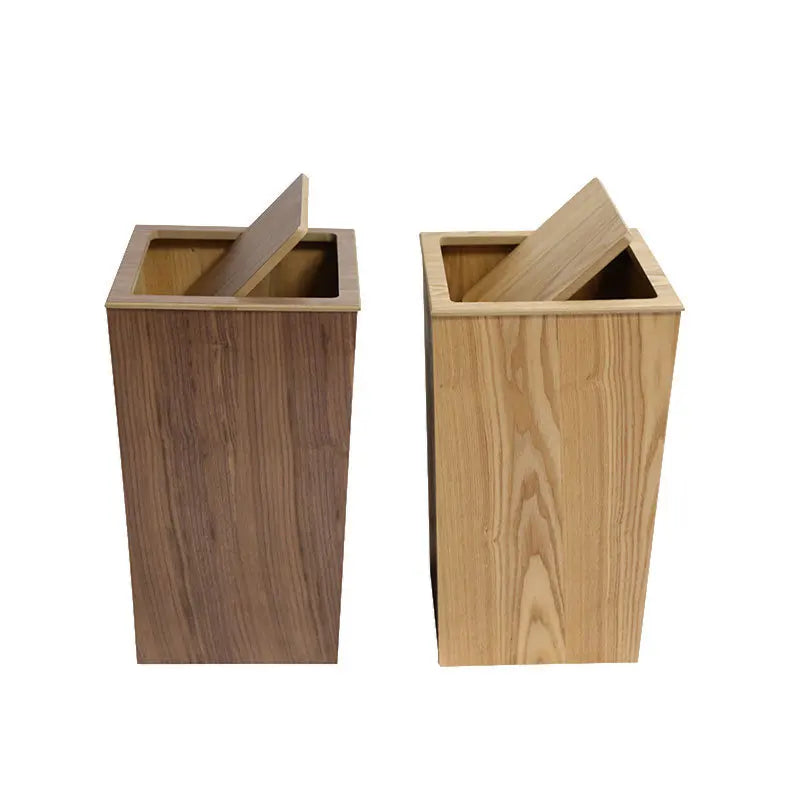 Wooden Flip Trash Can