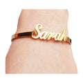 Custom Stainless Steel Engraving Name Letters Charm Open Cuff Bangle Bracelet China Manufacturer Small Business Support