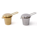 Fine Mesh Double Handle Gold 304 Stainless Steel Tea Infuser Strainer Basket