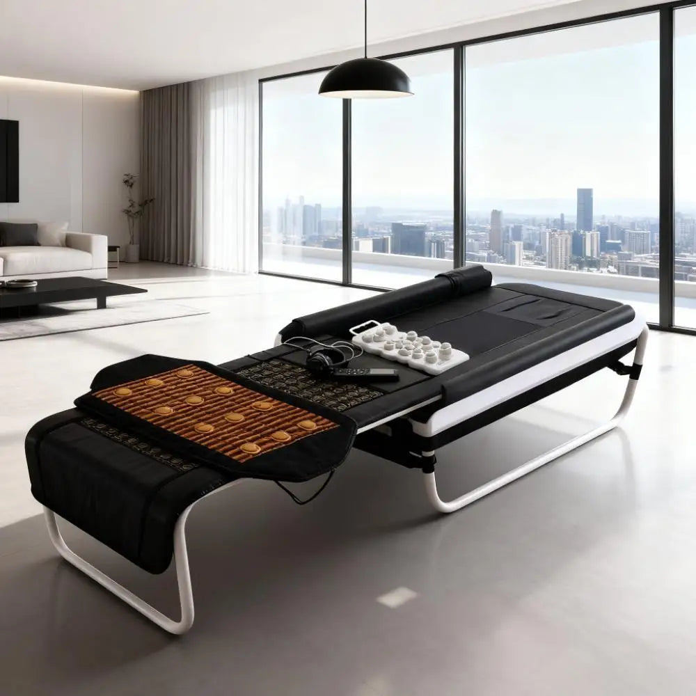 Best Price Korean V3 Heating Tourmaline Salon Spine Relaxing Furniture Lumbar Traction Jade Roller Massage Bed