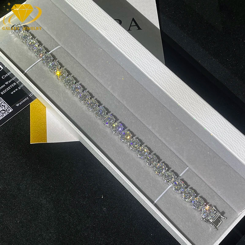 8MM Fashion Jewelry GRA Certified Tennis Bracelet 925 Sliver D VVS Moissanite Diamond Tennis Chain