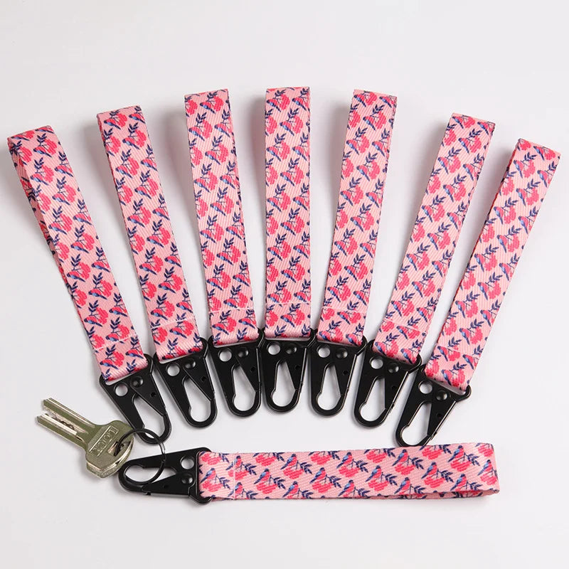 Top Selling on Metal Buckle Lanyard 2.5x30cm Polyester Cord Key hang Rope Macrame Cord 4mm Wholesale Macrame Cord