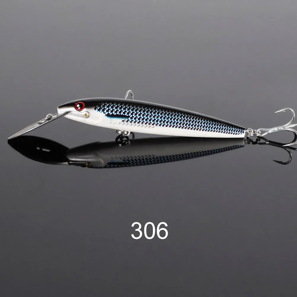 Fast Sinking Trolling Artificial Baits Metal Lip Deep Sea Fishing Wobblers Minnow Lure